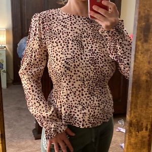NWT* Eodie Light Pink Animal Print Blouse